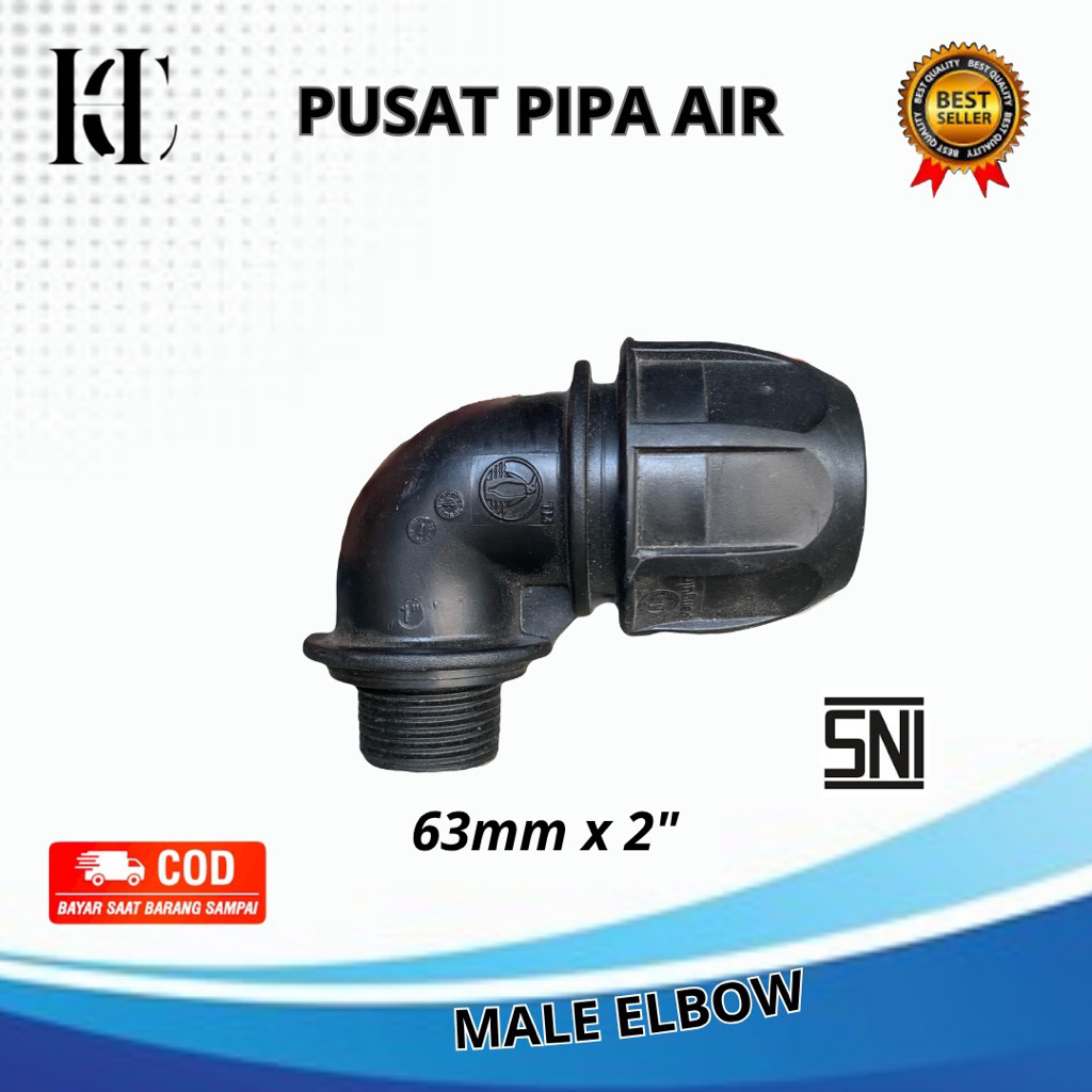 Elbow knee sok drat luar sambungan pipa hdpe