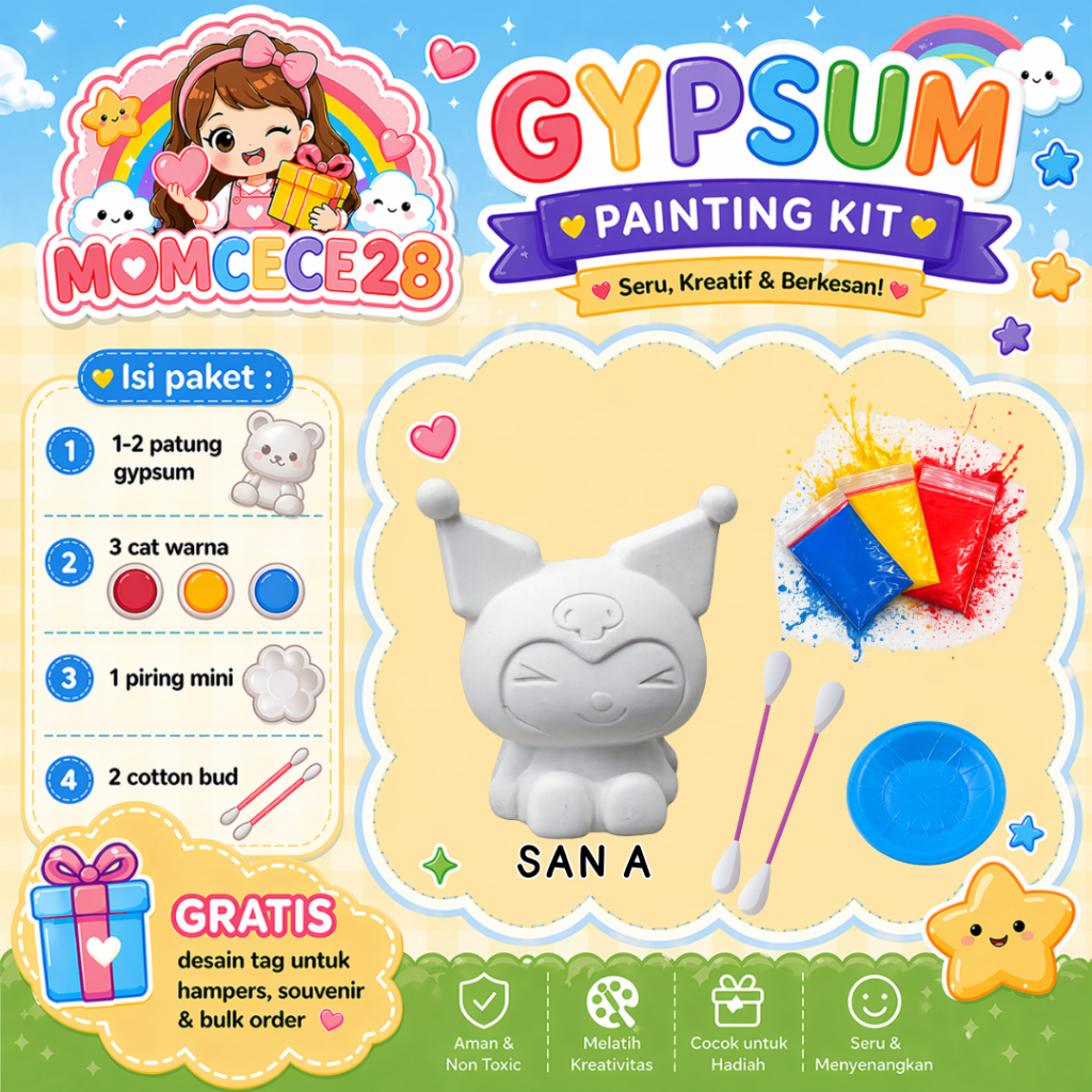 (TEMA SAN**RIO) GYPSUM MEWARNAI ANAK | MELUKIS GYPSUM | MEWARNAI GYPSUM | GYPFUN | MAINAN EDUKATIF |