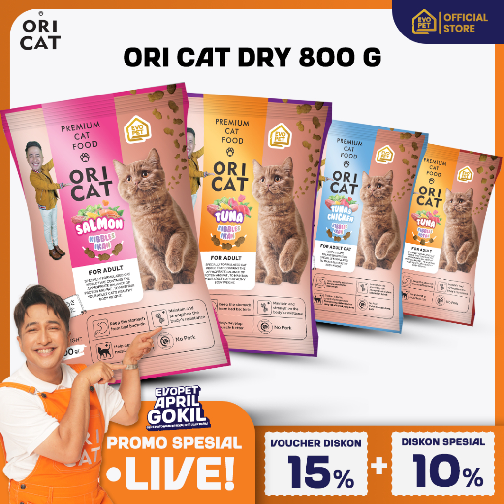 [EXCLUSIVE LIVE] ORI CAT DRY FOOD ADULT 800GR