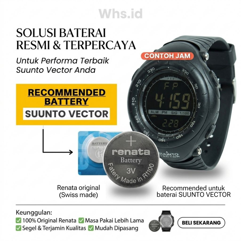 Baterai Jam Tangan Suunto Vector Original Lithium 3 Volt Tahan Lama