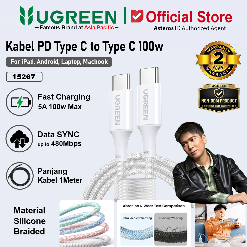 UGREEN Kabel iPad Samsung Google Macbook PD Type C To Type C Fast Charging 60w 100w