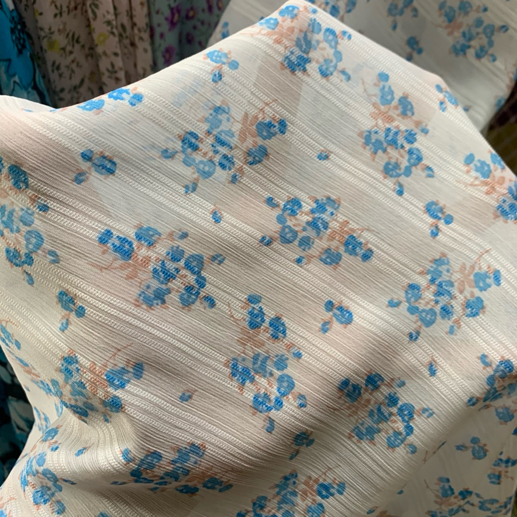 kain sifon dobby - kain sifon motif bunga - kain sifon dobby motif bunga