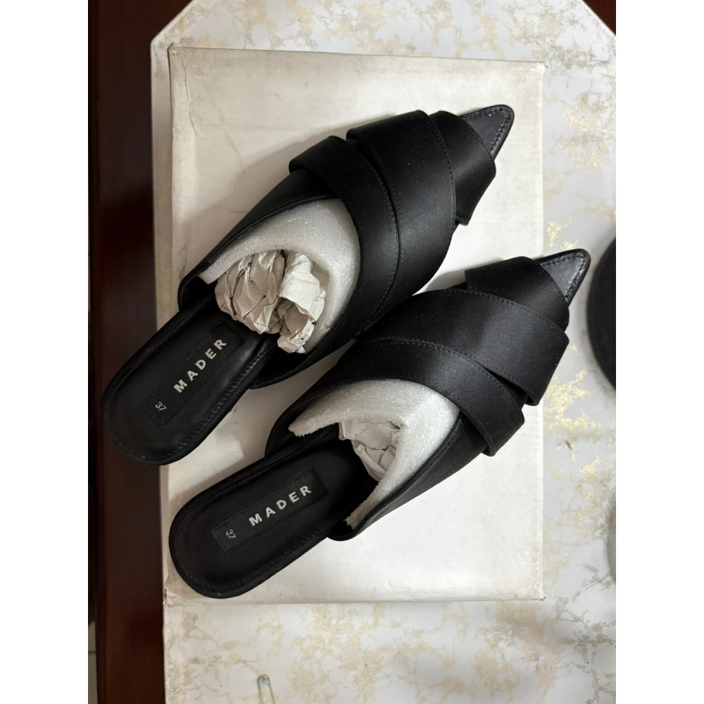 mader open toe mules satin black
