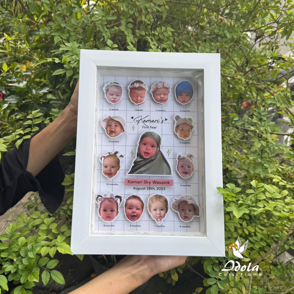 IDOLA FRAME - POP UP FRAME 0-12 BULAN ANAK/KADO ANAK/KADO ULANG TAHUN/ MILESTONE BAYI/