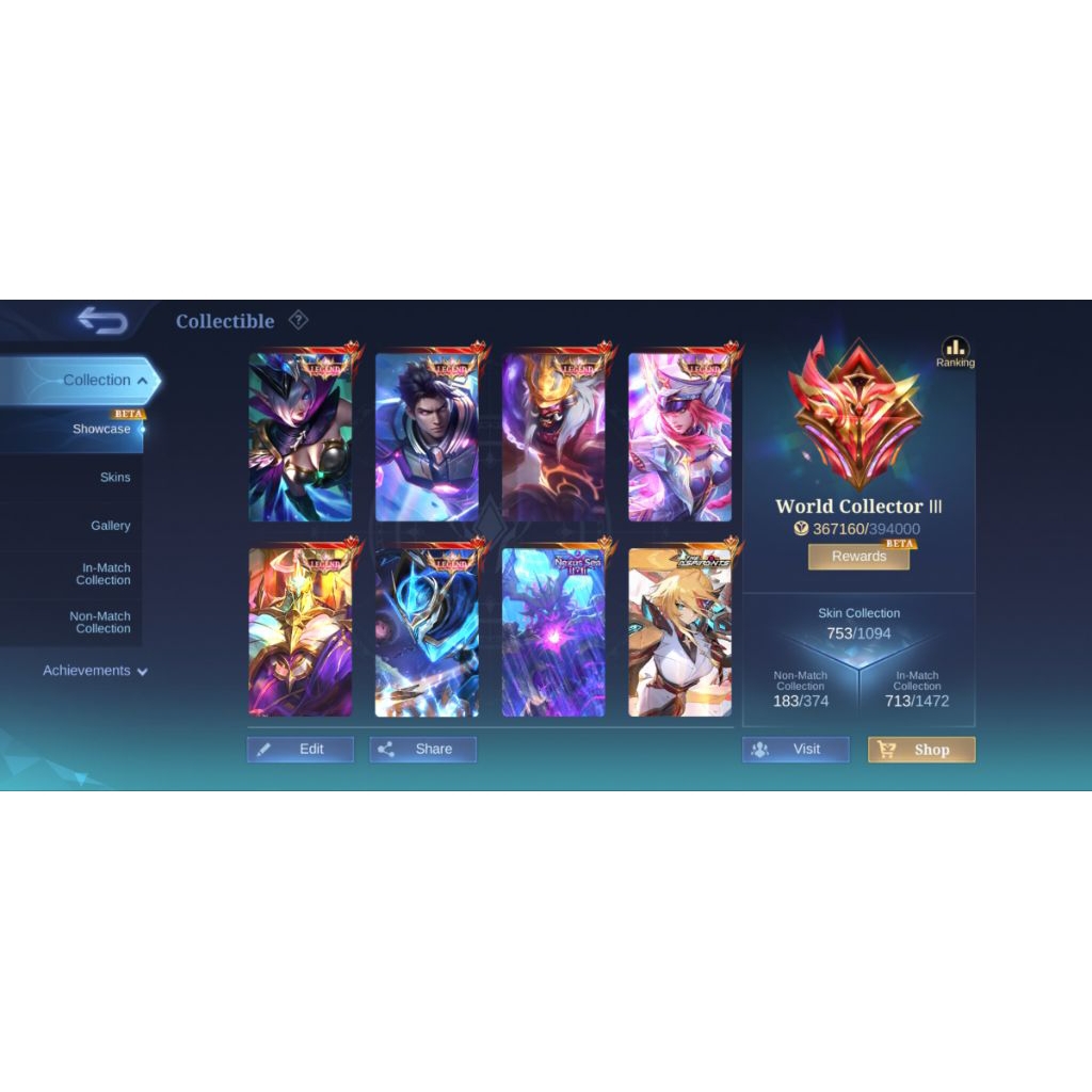 Akun pribadi Mobile Legend all Unbind Monsep