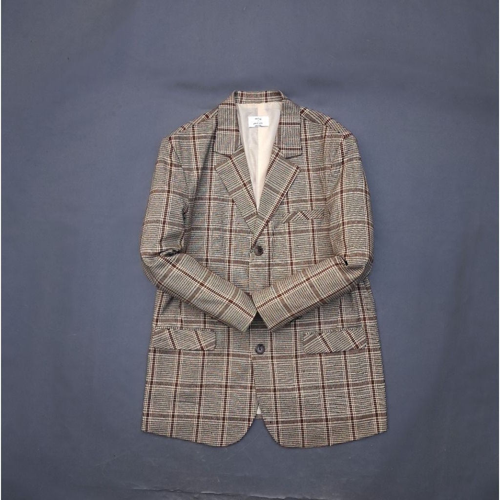 L66/ Daily / size L/ jas pria/ jas casual/ jas kerja/ jas motif/ jas coklat/ jas kantor