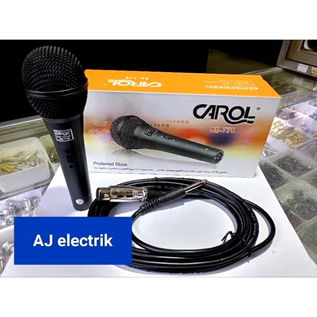 MIC CAROL NK-77 + Kabel / MICROPHONE CAROL NK-77 Kualitas Terbaik Microphone Profesional Performa