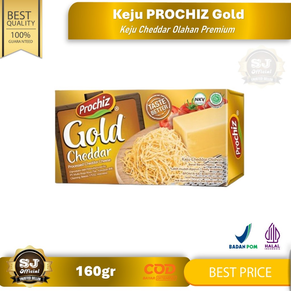 Keju PROCHIZ GOLD Cheddar 160gr - Keju Cheddar Olahan