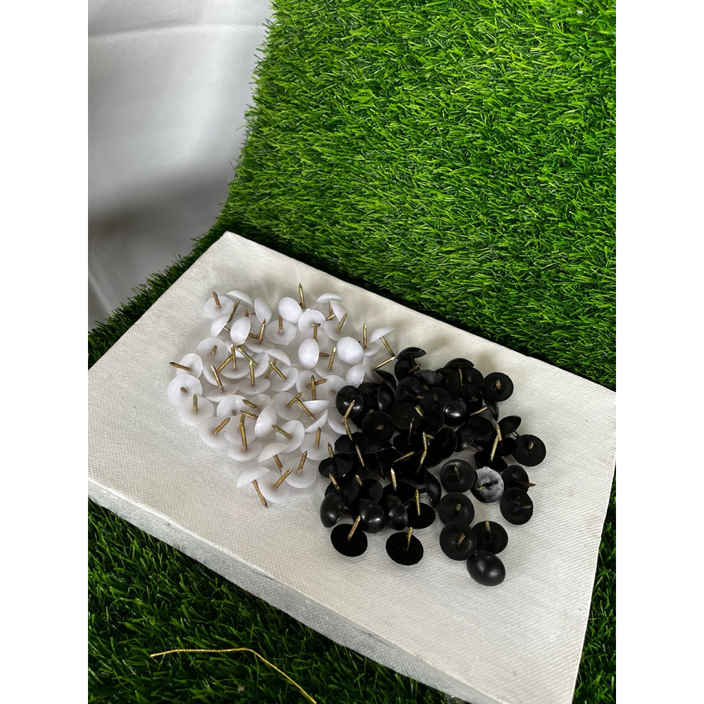 Paku rotan Hitam ( HARGA PER 10pcs) / Paku jamur plastik / paku plastik mebel / pines bakpao hitam /
