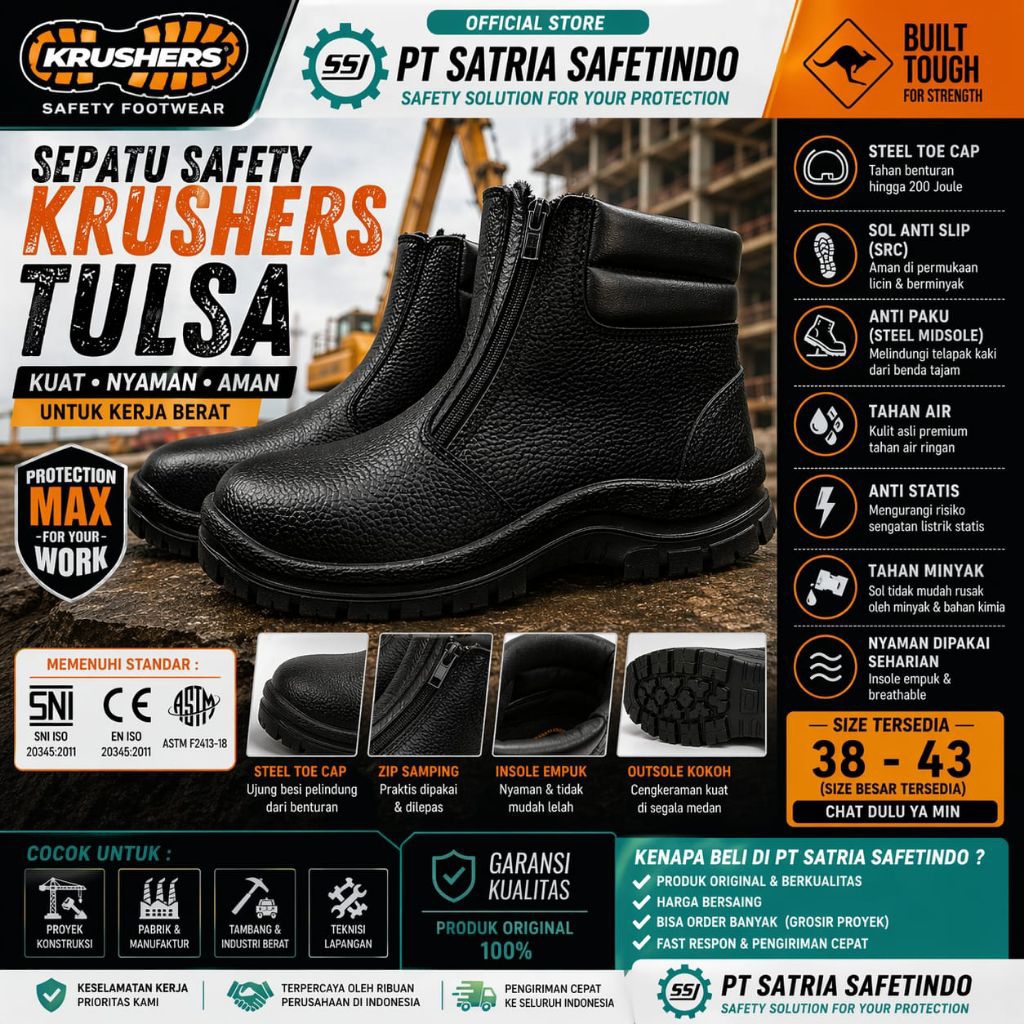 Sepatu Safety Krushers Tulsa - Safety Shoes Krushers Tulsa Original