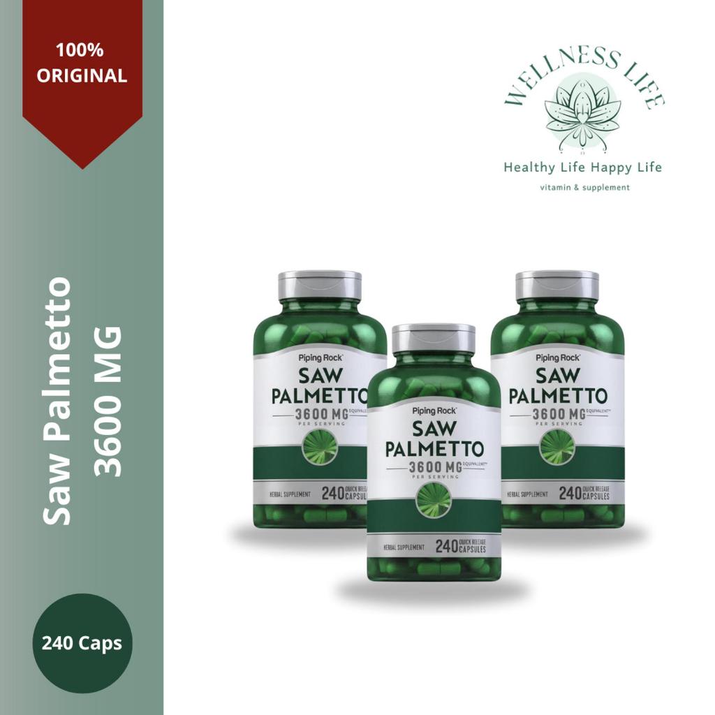 PipingRock Saw Palmetto Extract 3600mg 240 Capsules