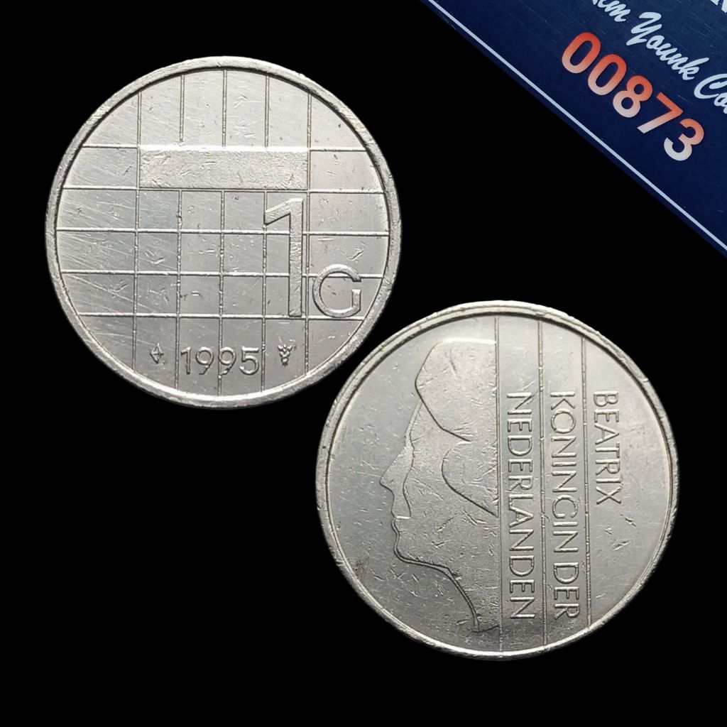 UKA095Coin 1 Gulden (BELANDA) Ratu Beatrix Thn 1995 Detail Bagus Sesuai Difoto