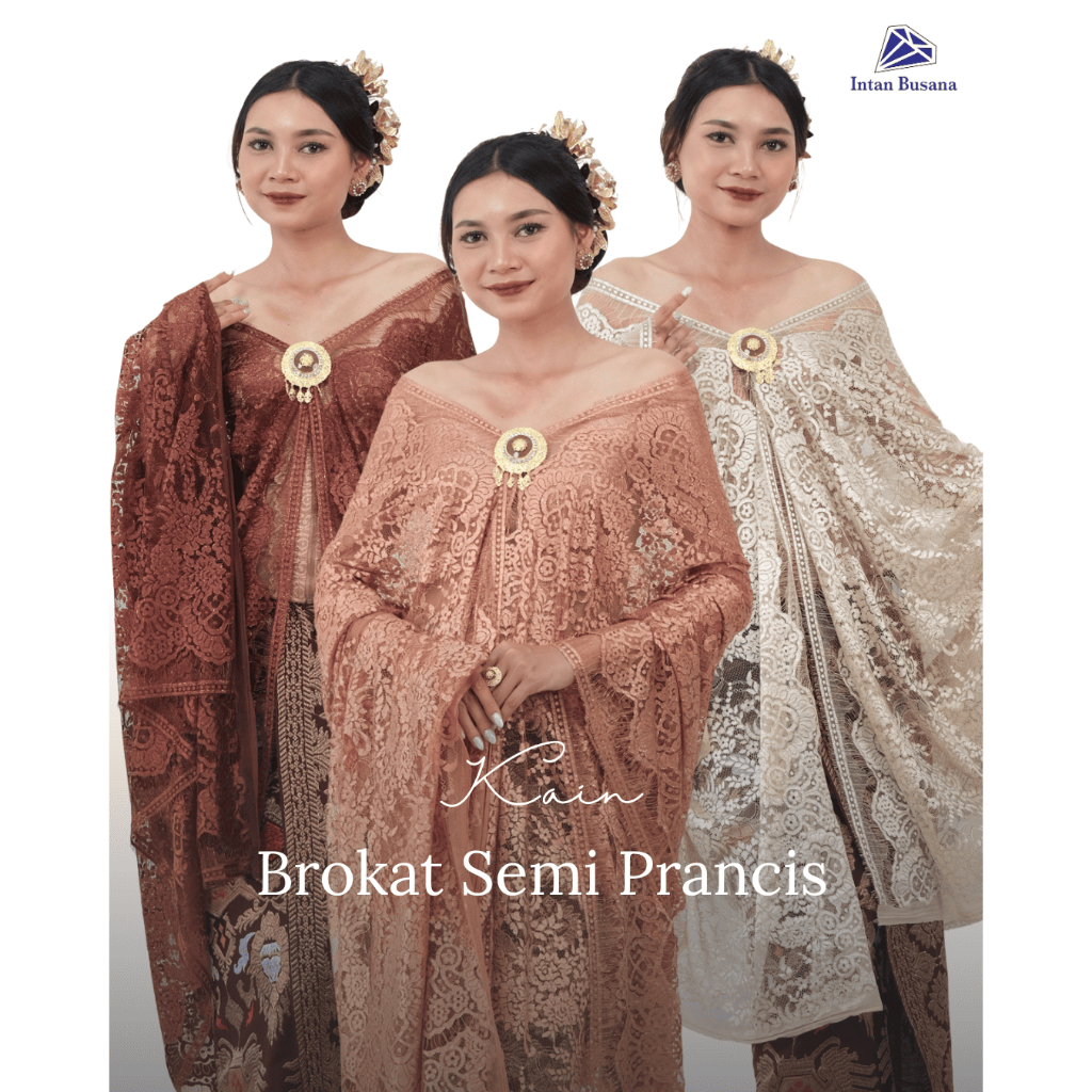 Kain Kebaya Brokat Semi Prancis 2 Baju Intan Busana Ukuran 250 cm x 150 cm