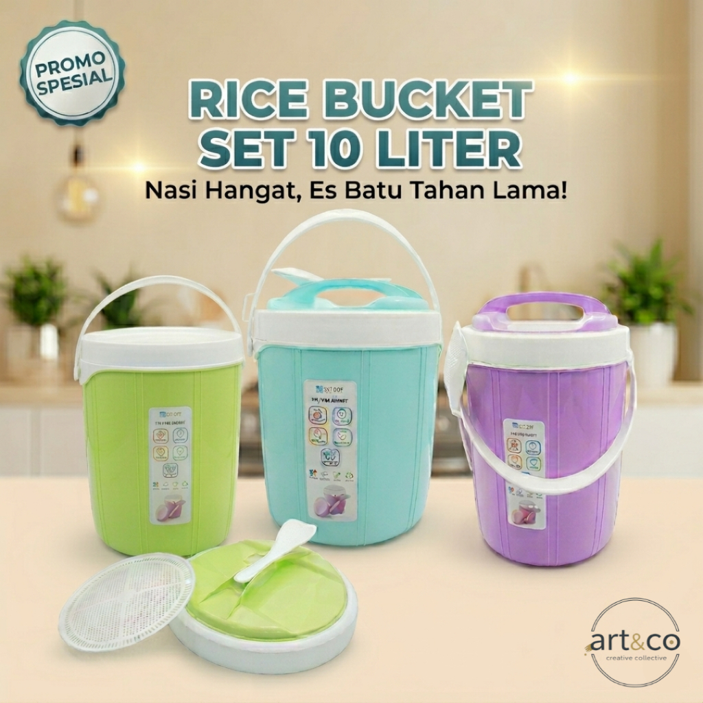 Rice Bucket 10 Liter - Termos Nasi - Termos Es 10 Liter Ezyhome