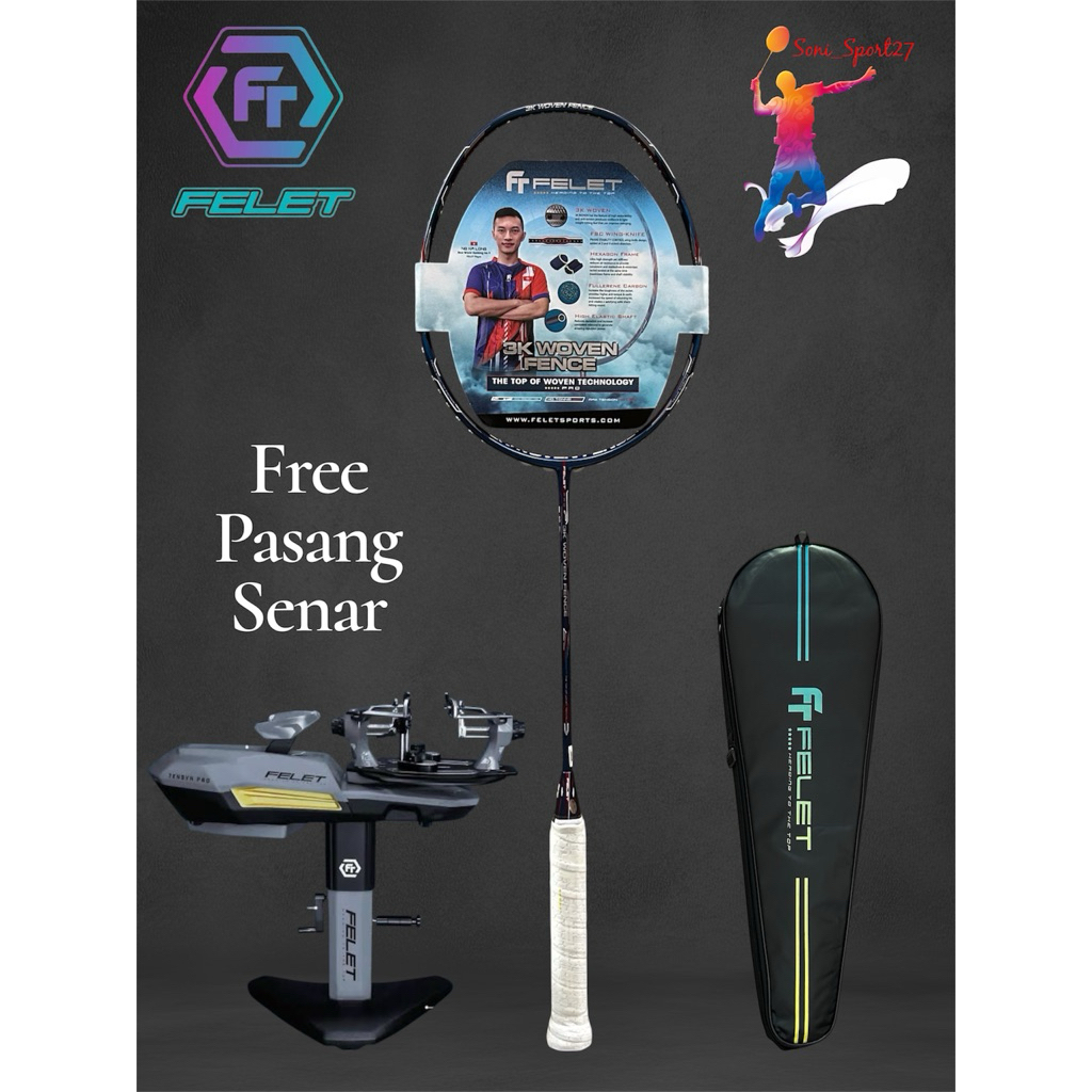 RAKET BADMINTON FELET 3K WOVEN FENCE ORIGINAL