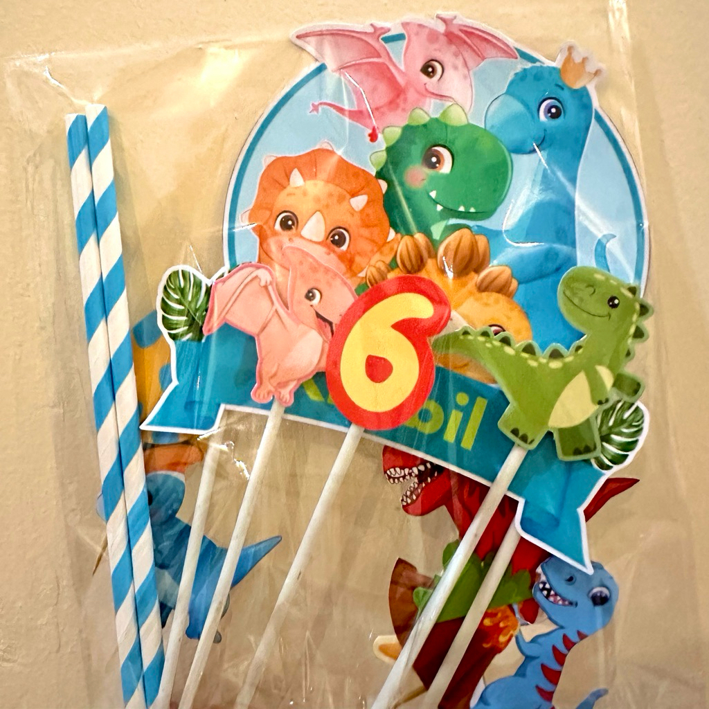 Cake topper 3D Dinosaurus toper Dino custom nama