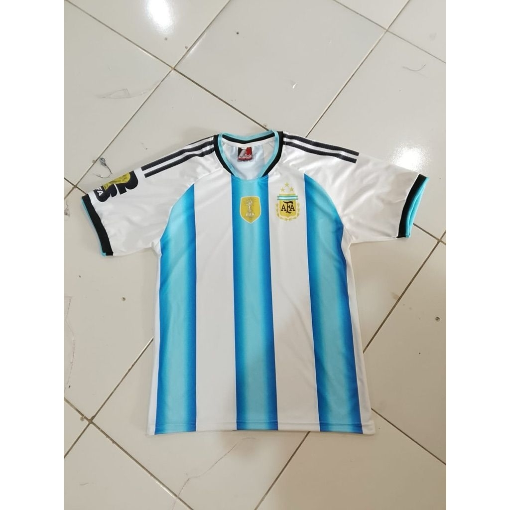 baju bola argentina terbaru atasan olahraga futsal piala dunia