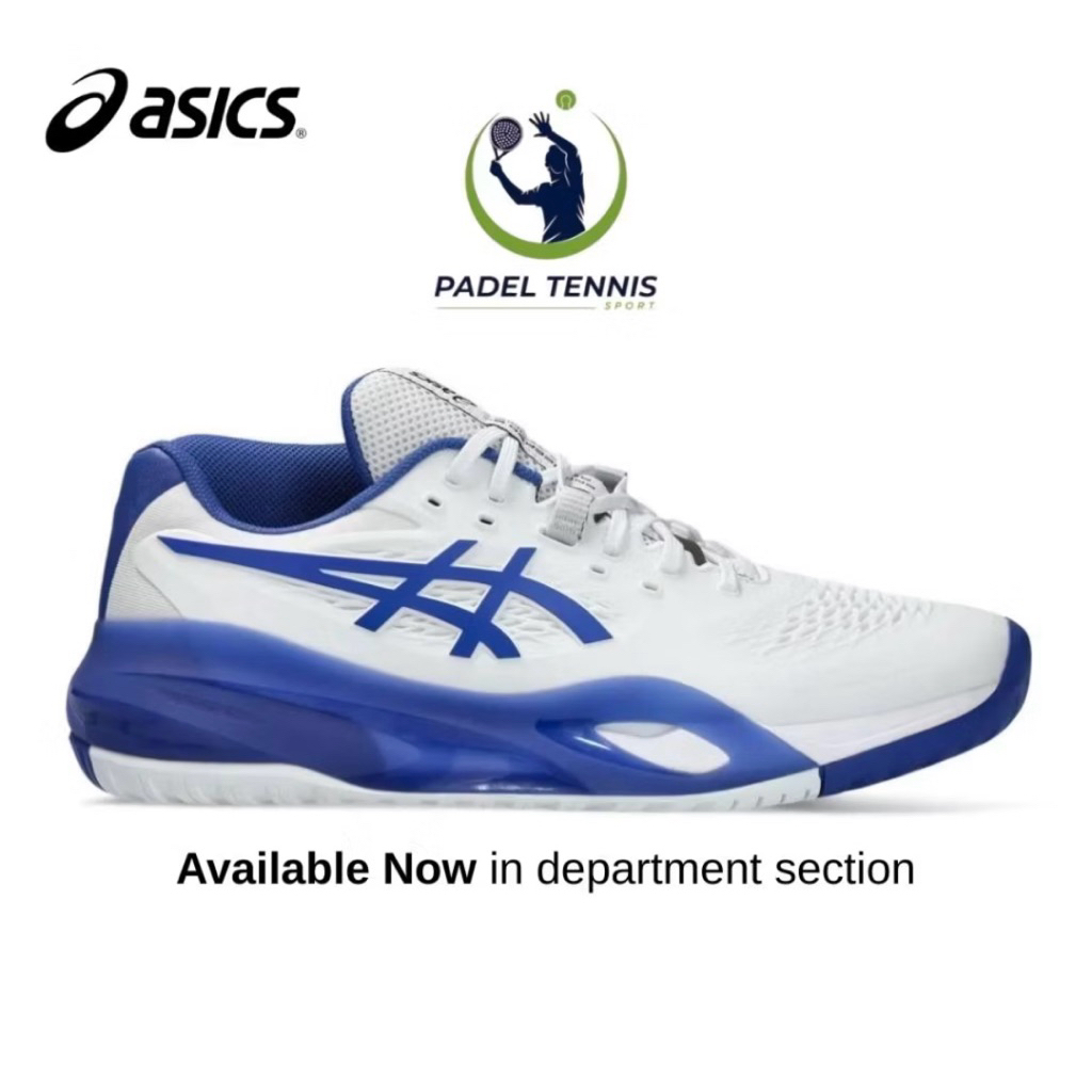 Sepatu Tenis Padel Asics Gel Resolution X Hard Court Wide White Drak Cobalt