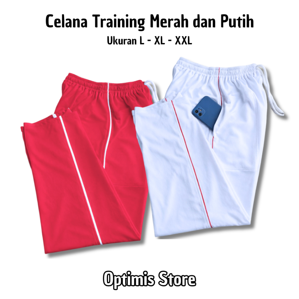 Panjang Training Merah Celana Panjang Training Merah Putih Pria dan wanita pinggir strip Celana trai