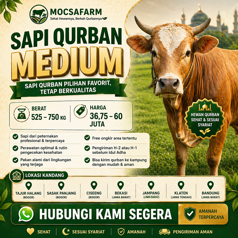 SAPI QURBAN BERAT MEDIUM 575KG - 650KG KANDANG BANDUNG