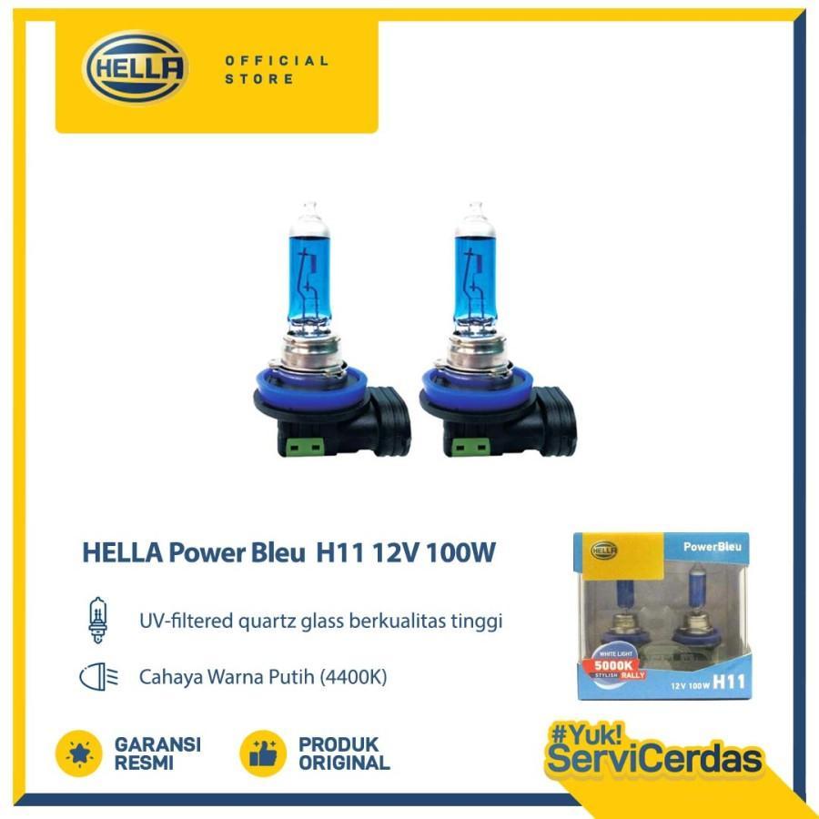HELLA Bohlam Mobil H11 12V 100W 4400K Power Bleu Rally - Bohlam Mobil / Lampu Mobil