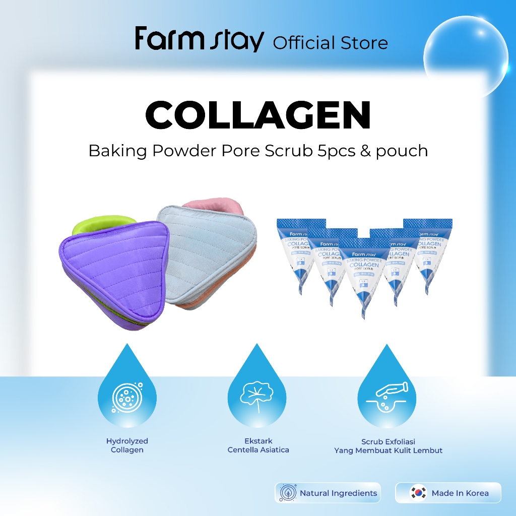 Farm stay Official Shop -  (FREE POUCH) 5 pcs Baking Powder Collagen Pore Scrub