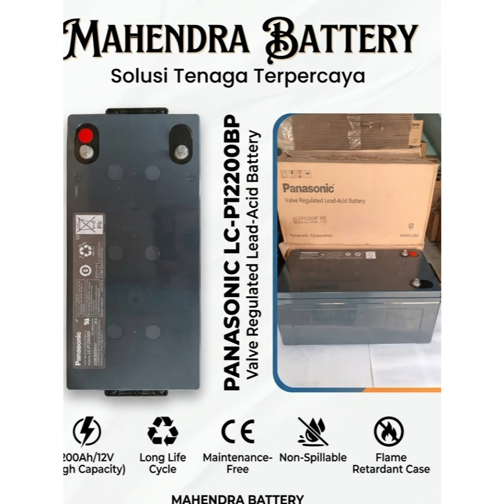 PANASONIC Battery VRLA 12V 200Ah Kondisi Normal