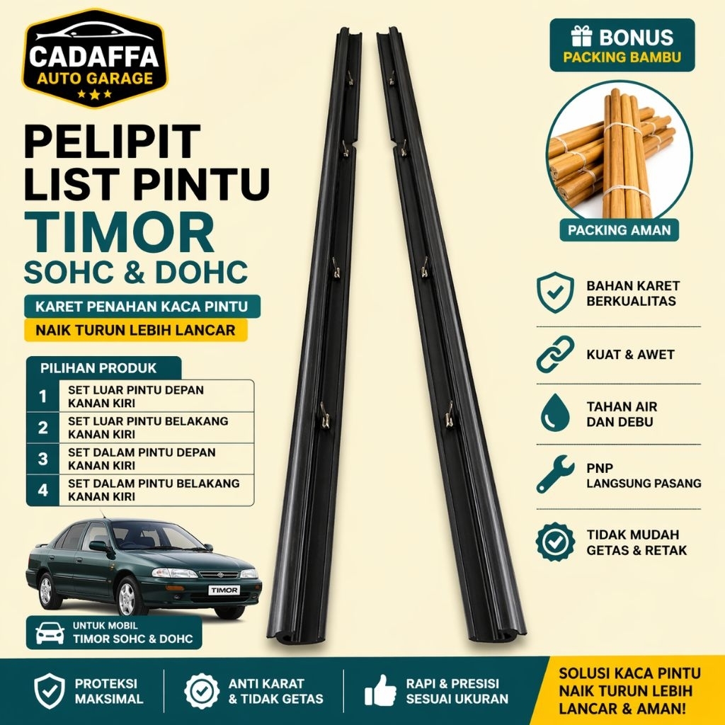 Pelipit list pintu kaca mobil Timor Sohc Dohc