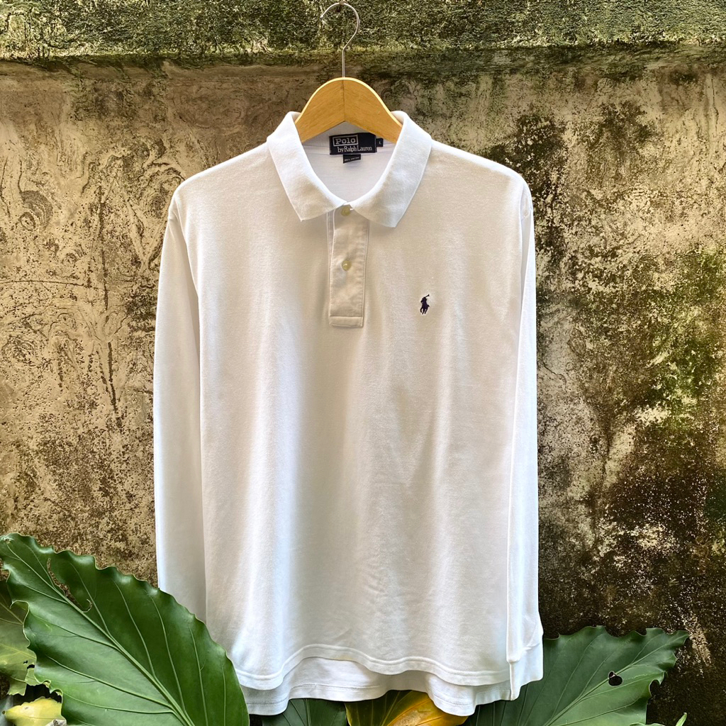 Polo Ralph Lauren Long Sleeve Polo Shirt White scnd prlvd original Polo Shirt White