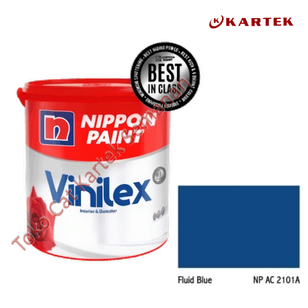 Nippon Paint Vinilex FLUID BLUE NP AC 2101A Cat Tembok Interior Eksterior Biru Tua 1kg 5kg