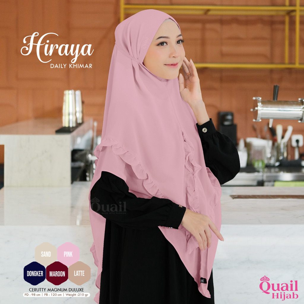 Quail Hijab - HIRAYA HIJAB KHIMAR REMPEL 2 LAYER ORI QUAIL
