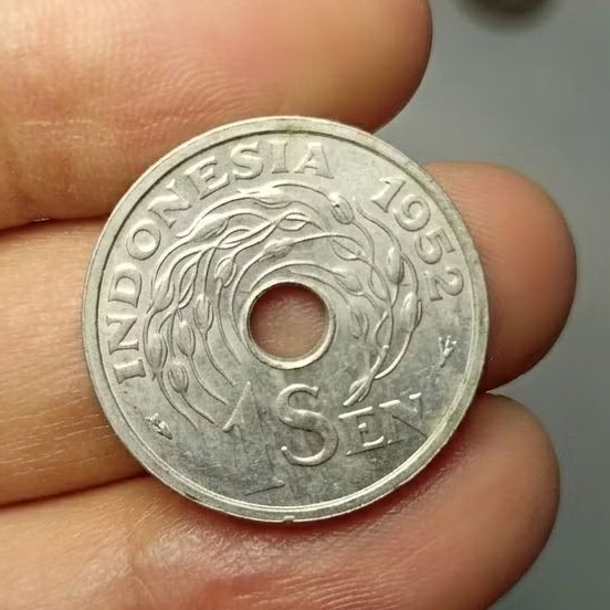 [ASLI] Koin Kuno 1 Sen Indonesia Tahun 1952 - Seri Pertama Asli untuk Koleksi & Mahar