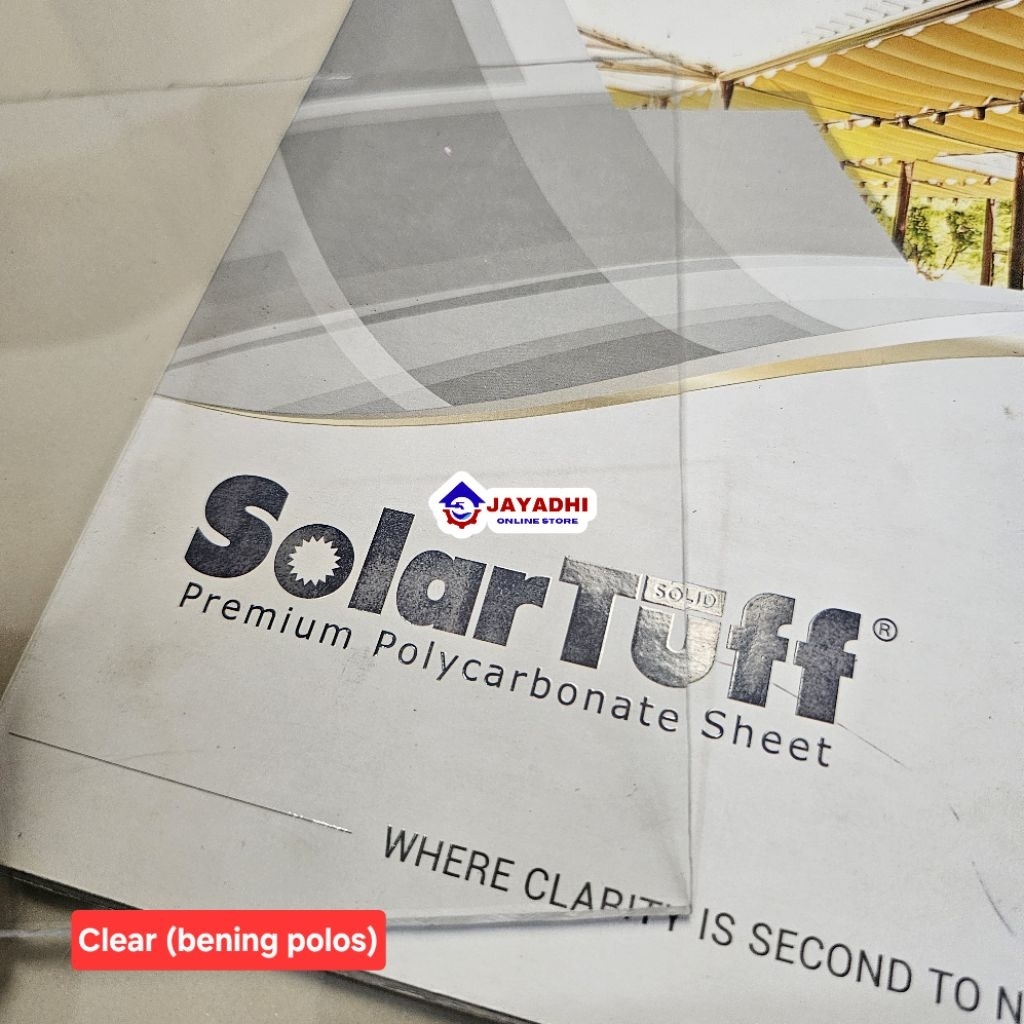 SolarTuff Flat 1,2mm Grosir mulai 8m CLEAR / Atap Transparan Pengganti Kaca Mika
