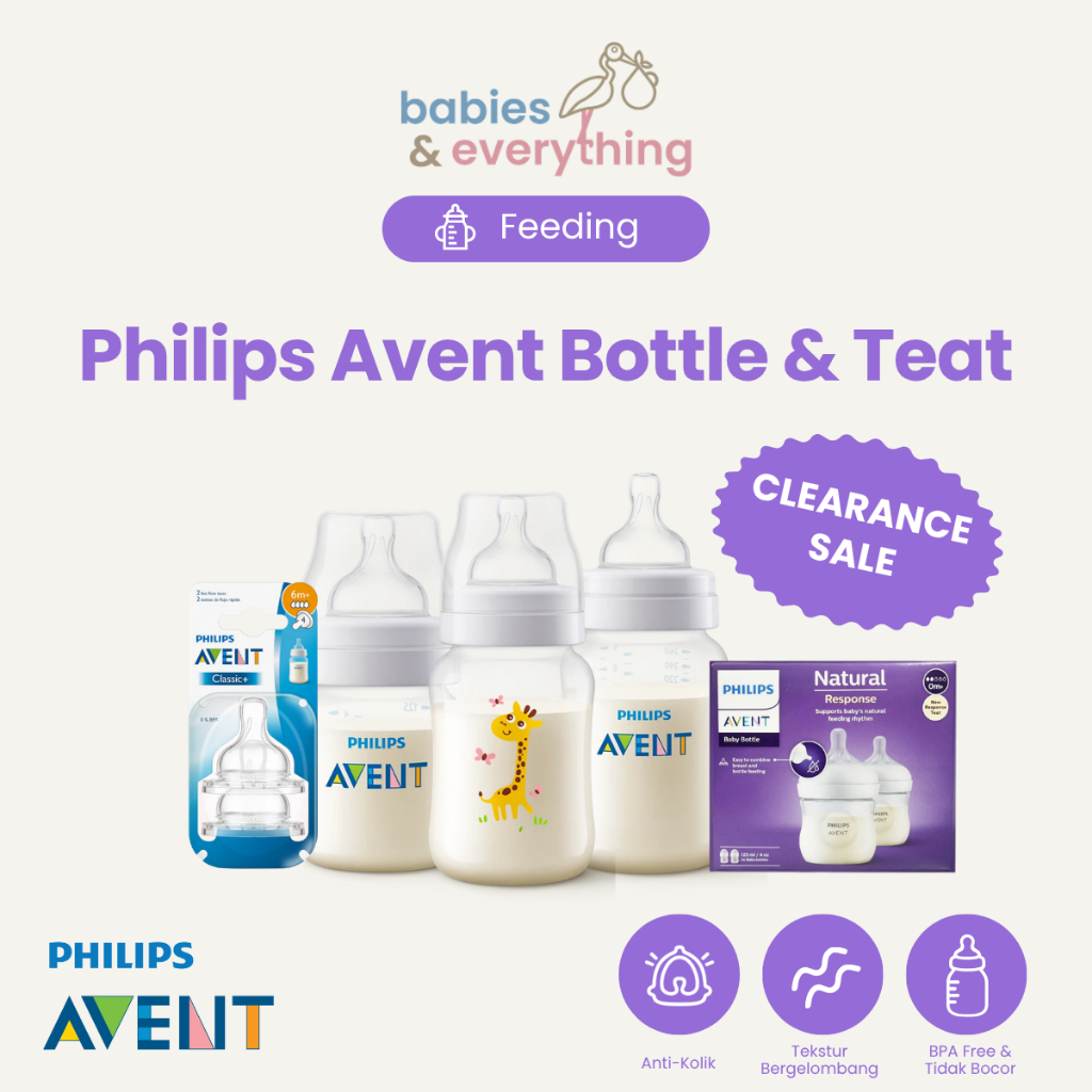 [CLEARANCE SALE] Philips Avent Baby Bottle & Teat Bundle (2 & 3 Pcs) - Botol Susu dan Dot Bayi SCF56