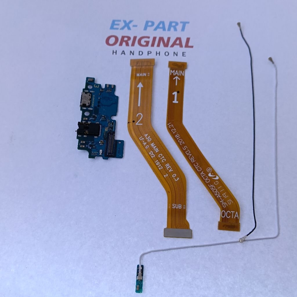 Board Charger  FLEXSI UI Kabel Sinyal set Samsung A30 Original Copotan