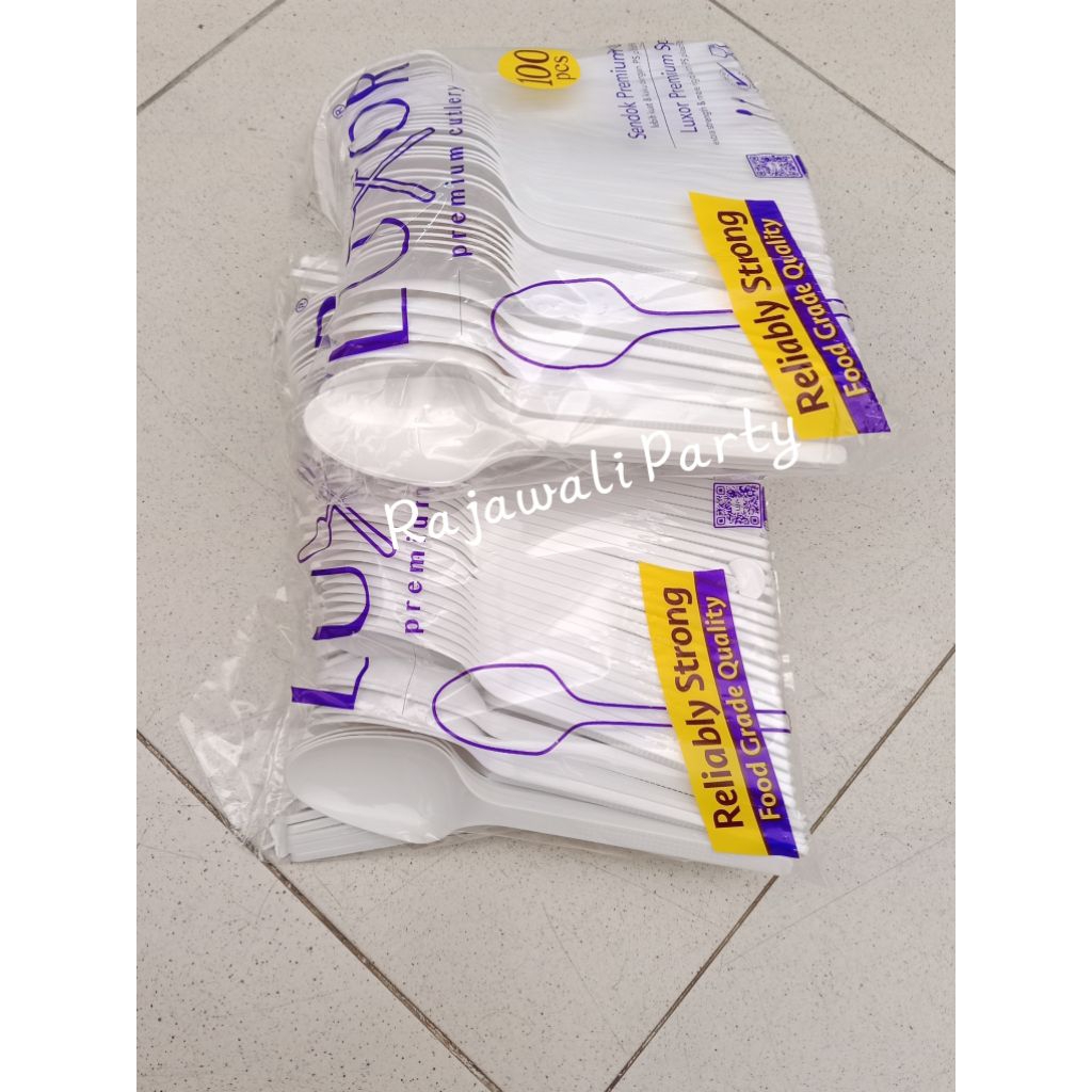 Sendok Makan Plastik Putih Luxor 100pcs/Sendok Makan/Sendok Plastik/Sendok Putih/Sendok Luxox Putih 