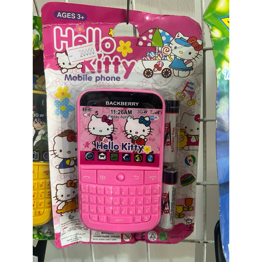 Mainan Anak Hp Blackberry Plastik Aman Bonus Batrai