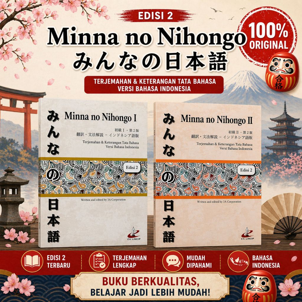 Paket Minna No Nihongo edisi 2 Terjemahan 1 & Terjemhan 2 [ORIGINAL]