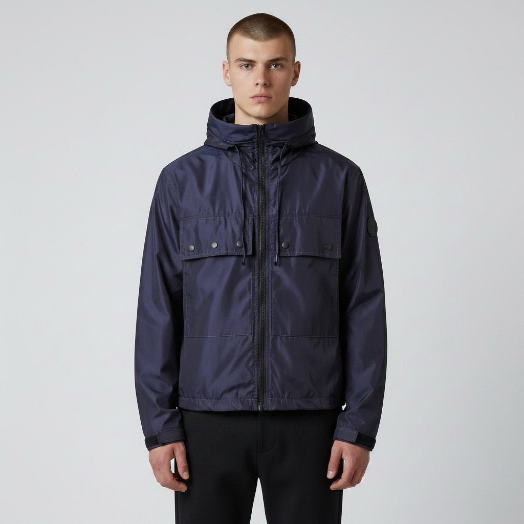 OUTFIRM - Jaket Nylon “HUBNER” BlackPurple Bunglon