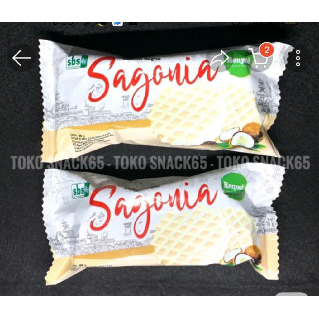 Biskuit Sagon Sagonia Kelapa 12 Pcs - Renyah, Halal, Rasa Kelapa