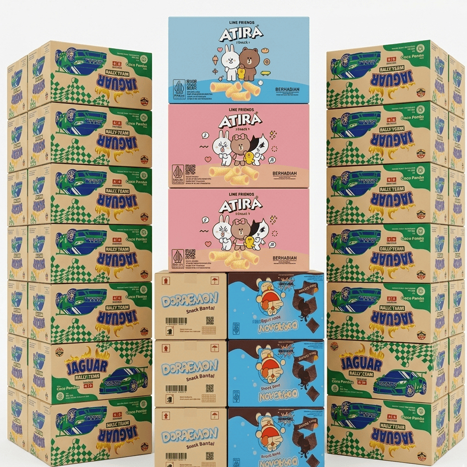 Jaguar/Milko 2000/Atira/Doraemon Snack Berhadiah 1 Karton Isi 40 Pcs