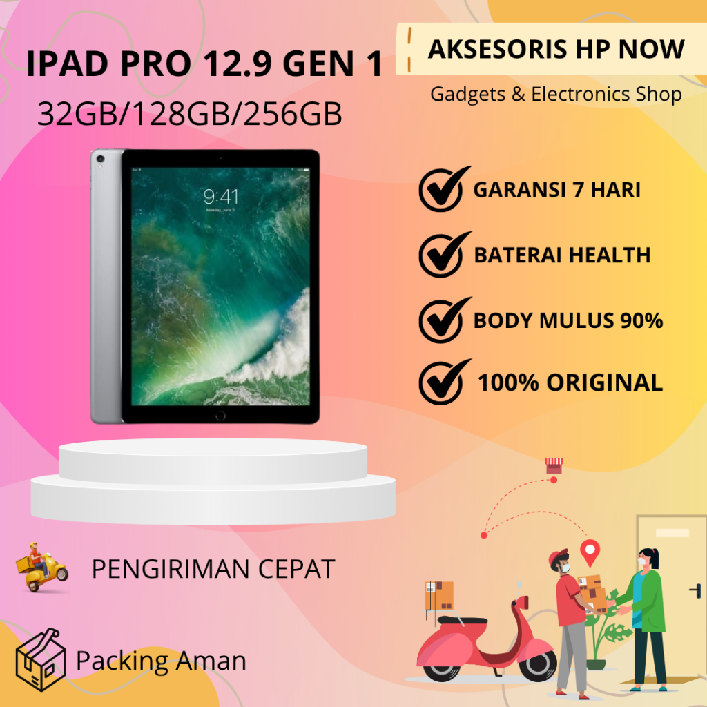 Ipad Pro 12.9 GEN 1 (2016) 32GB 128GB 256GB Wifi Only Second ORIGINAL - AHN