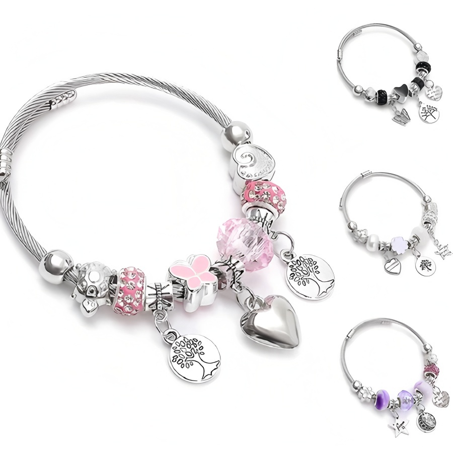 COD Gelang Love Pandora Charm Bracelet Gelang Titanium Anti Karat Baja Gelang Modis Korea Wanita Ret