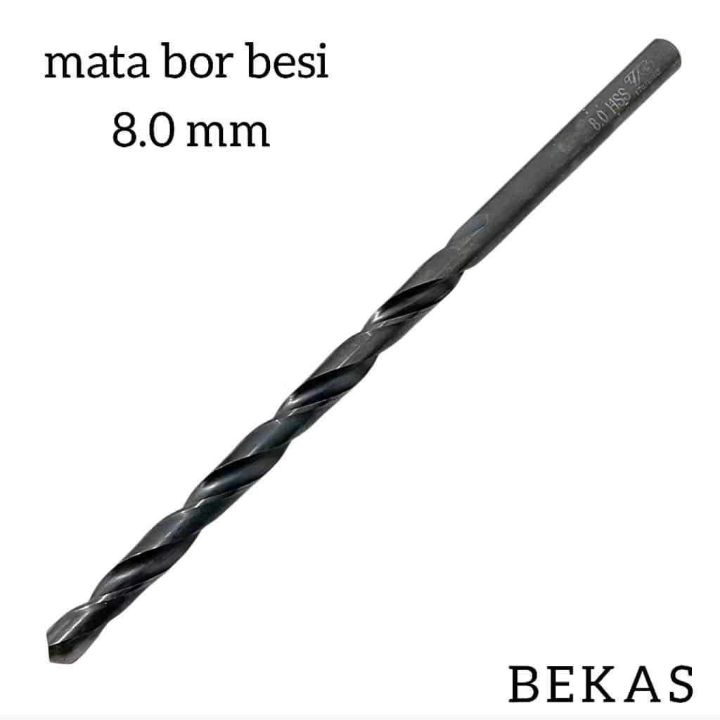 mata bor besi 8mm long 140mm mata bor hss 8.0 mm WG/YG bekas mulus