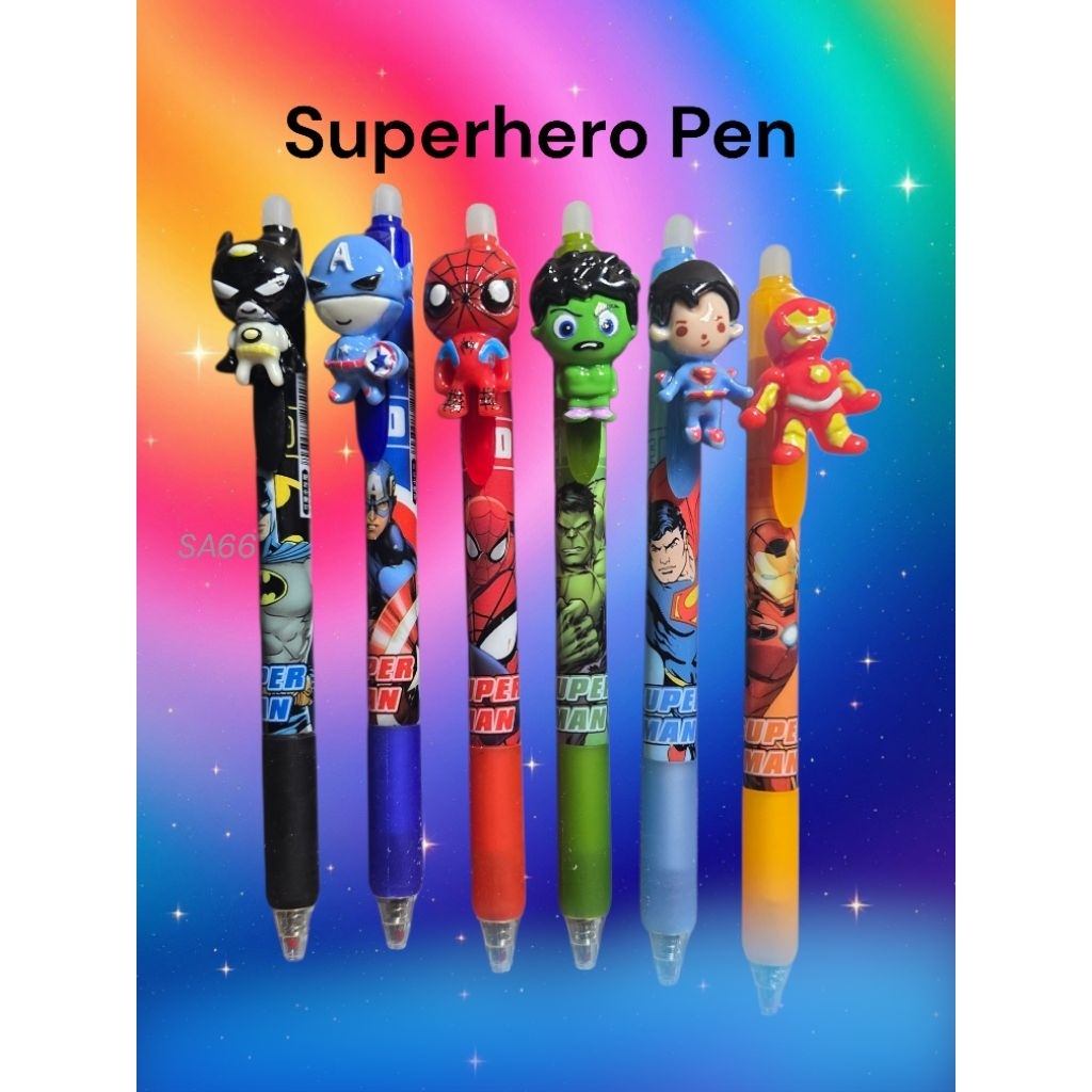 Pulpen Superhero Hapus/Pulpen Hapus/Pulpen cowo/Pulpen Karakter