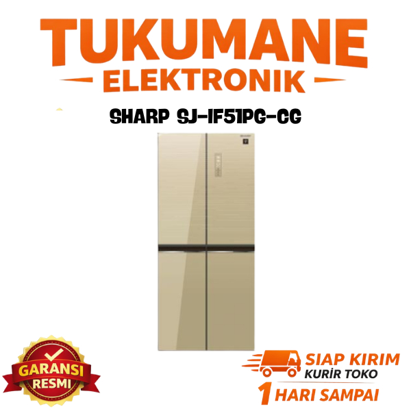 SHARP SJ-IF51PG-CG kulkas Side By Side 4 Pintu 472 Liter Inverter  SJ-IF51PG-CG SJ-IF51PG