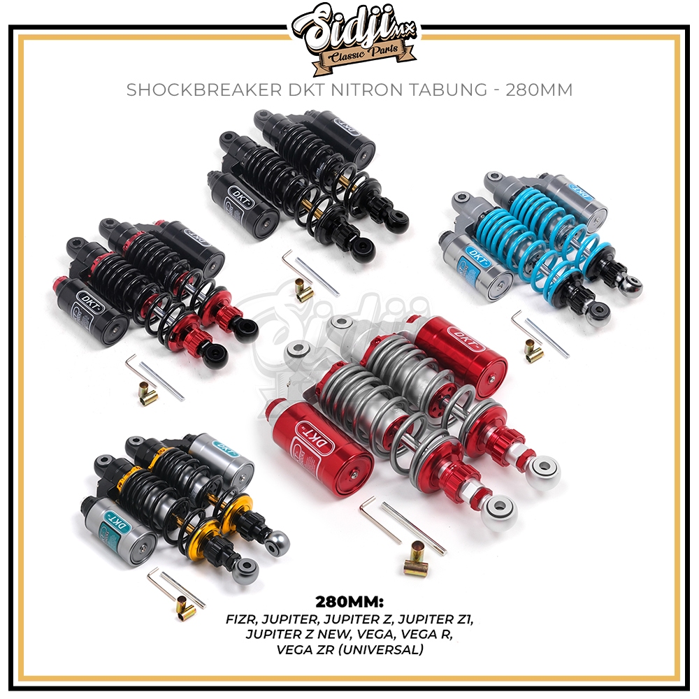 Shockbreaker Shock Belakang Tabung DKT Nitron Bebek Matic 280mm 320mm 340mm Jupiter Z Z1 Vega ZR New