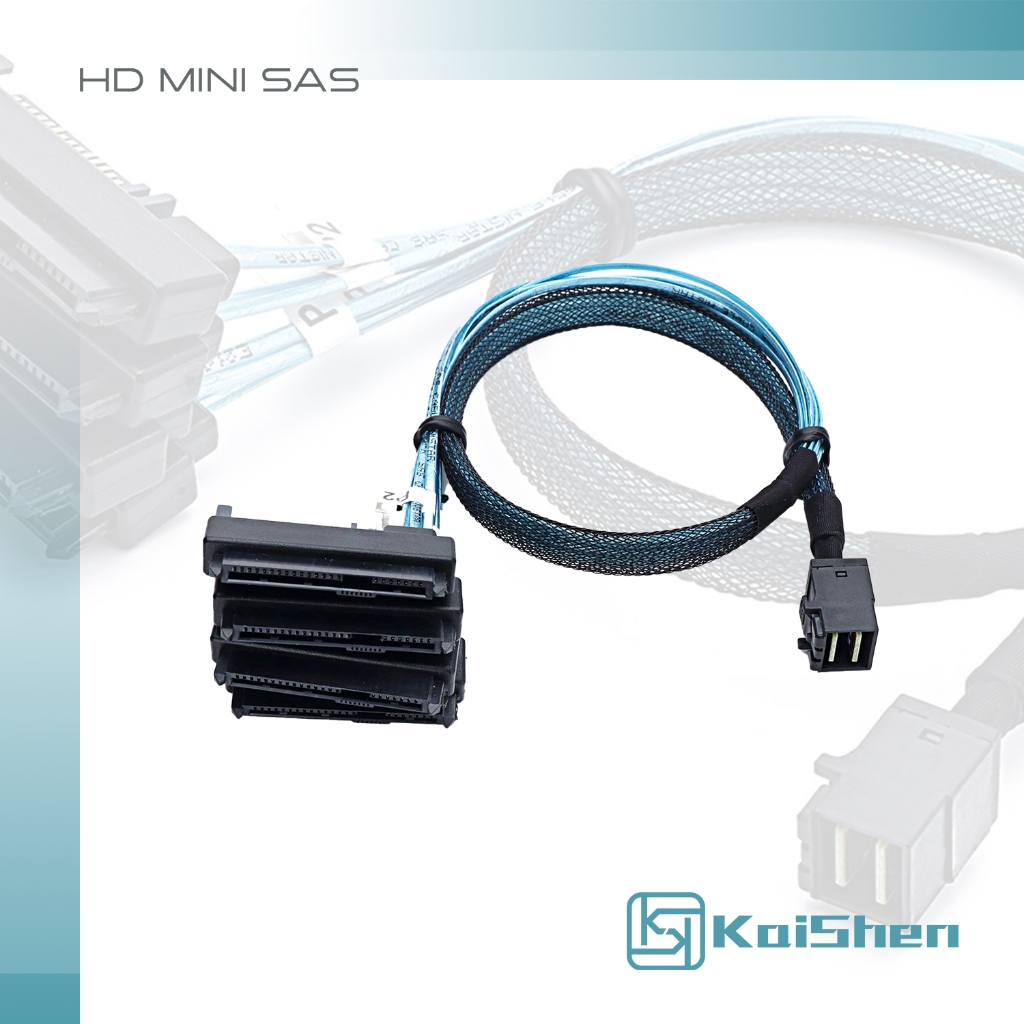Kaishen HD Mini SAS SFF 8643 to SFF 8482 Copper Cable - (Connector)