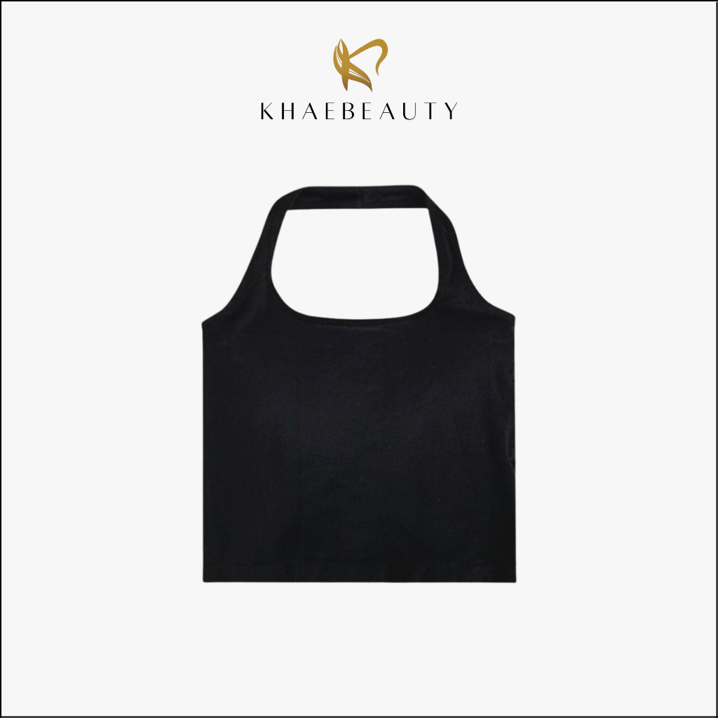 Khaebeauty Tanktop Wanita Sexy Tank Top U-Neck Halter Necktie Tanpa Kawat With Cup BR186