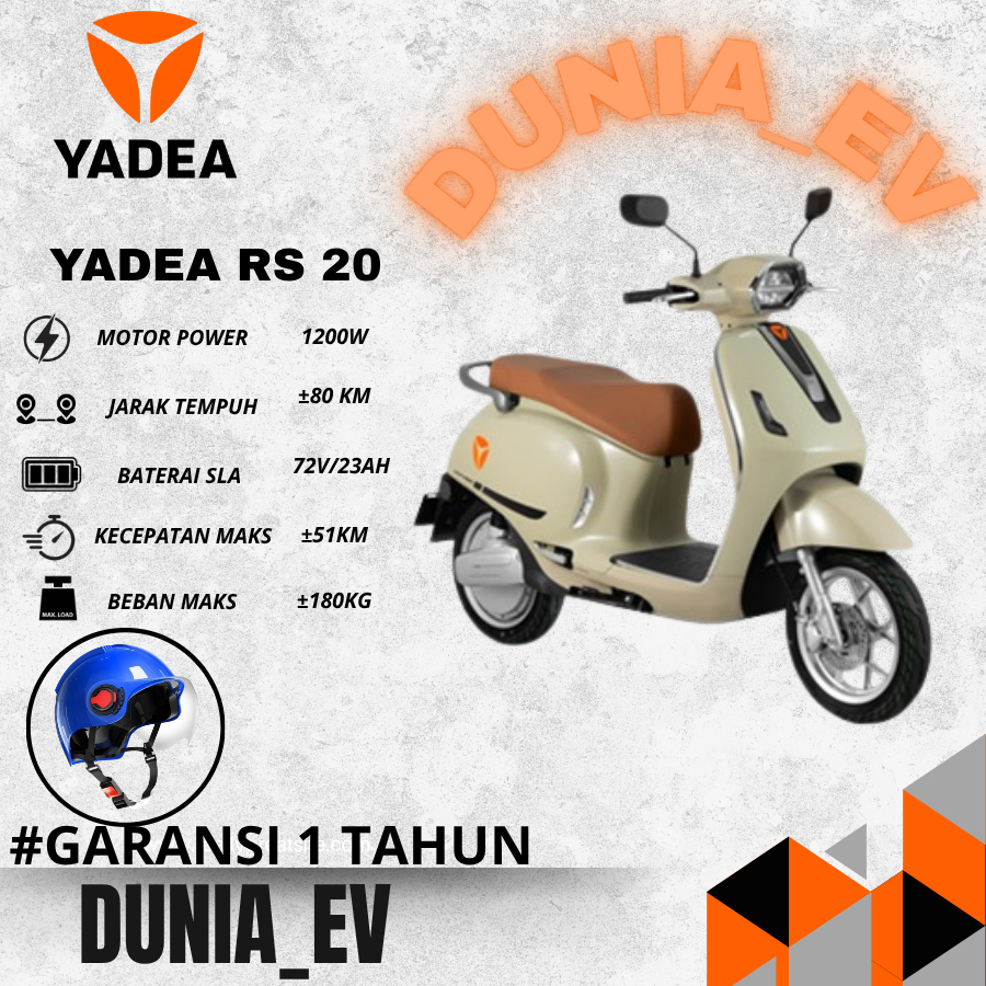 Motor Listrik Yadea RS20 Garansi Resmi Yadea 2 Tahun Original Anti Air